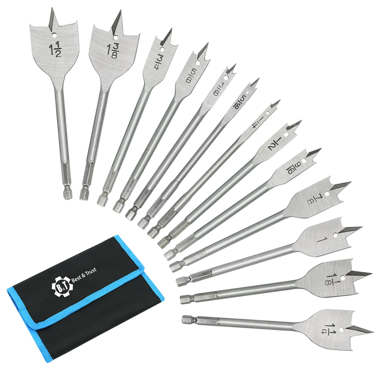 13-piece wood drill set, anti-splitting, smooth hole, precise positioning