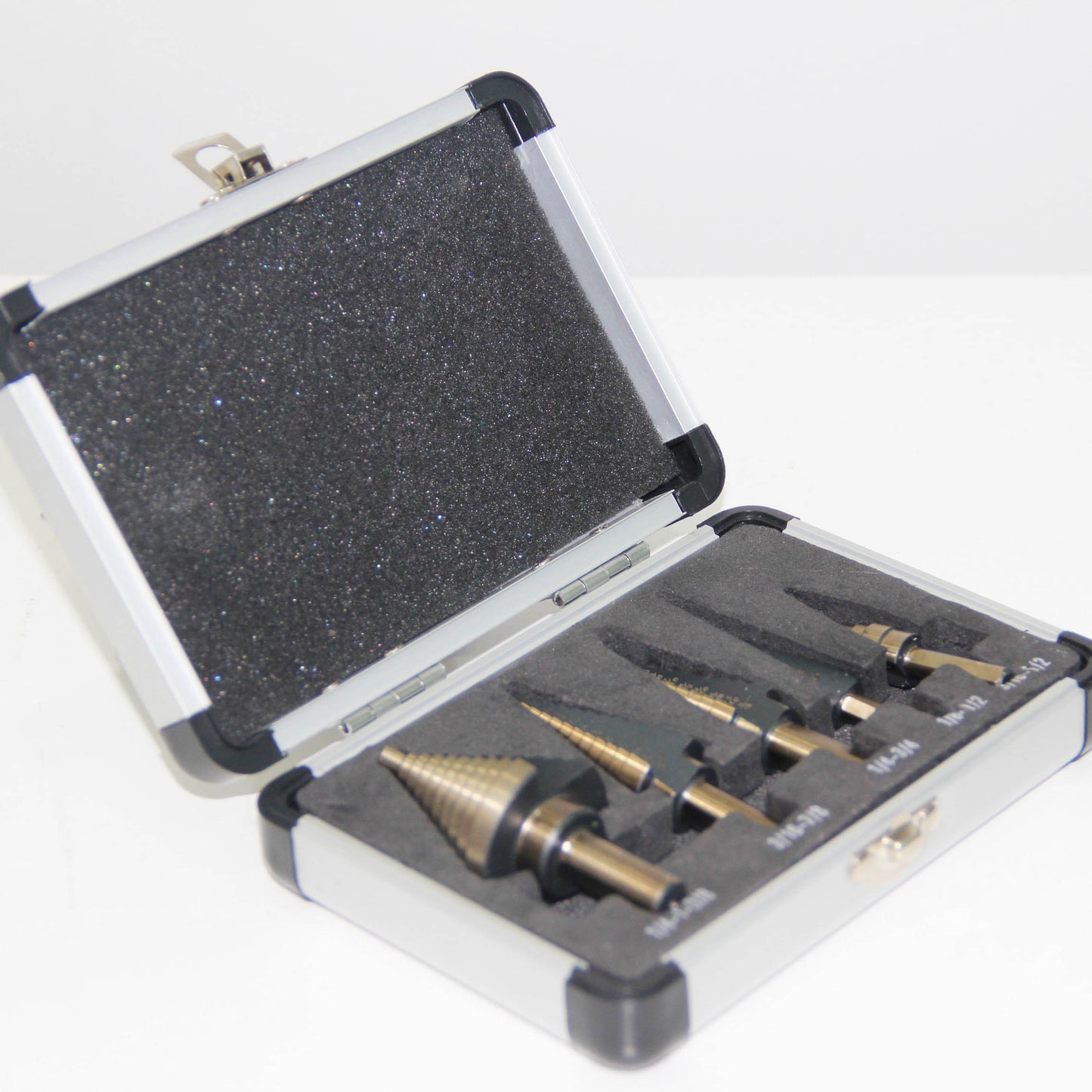 5-piece set of British titanium plated straight groove step drill bits