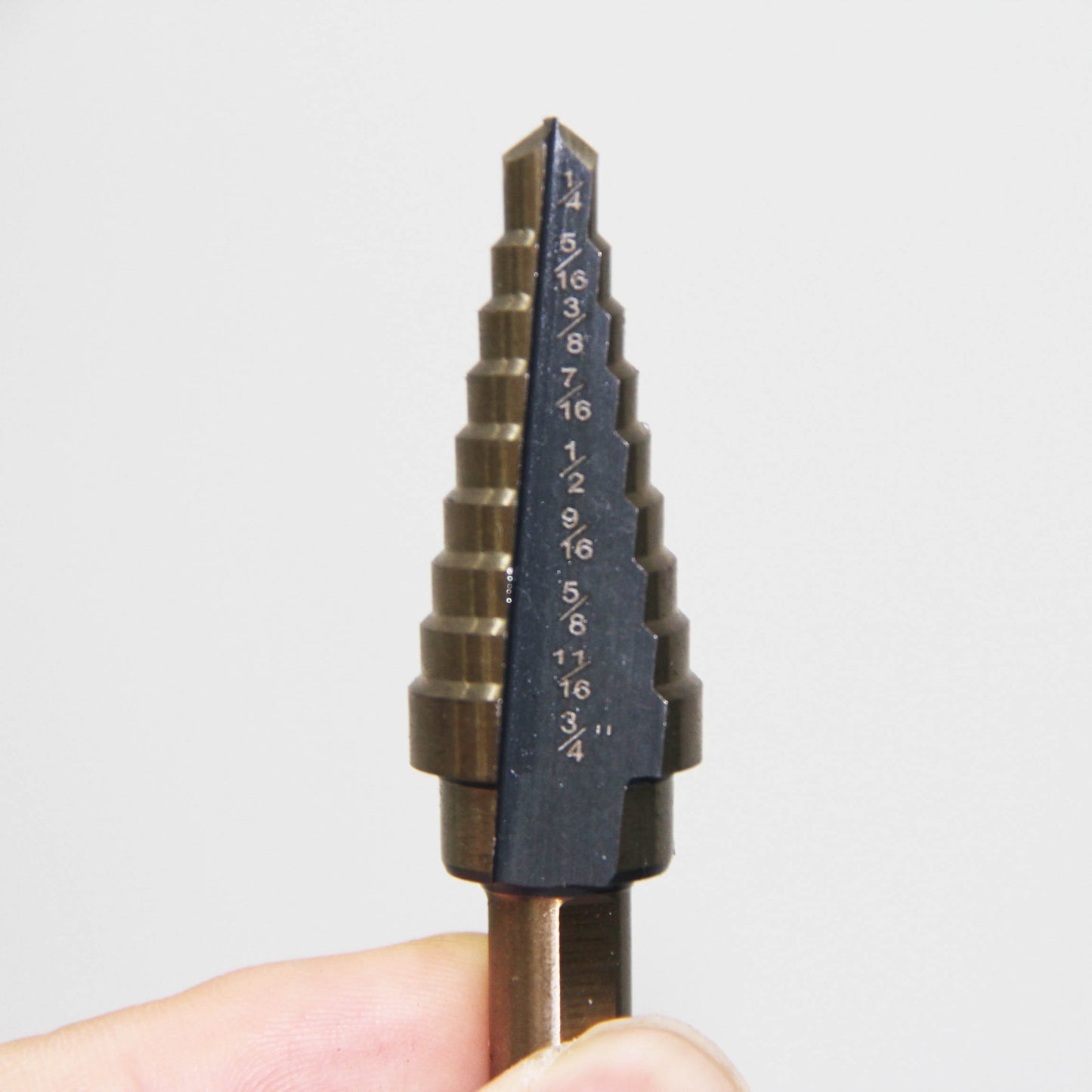 5-piece set of British titanium plated straight groove step drill bits