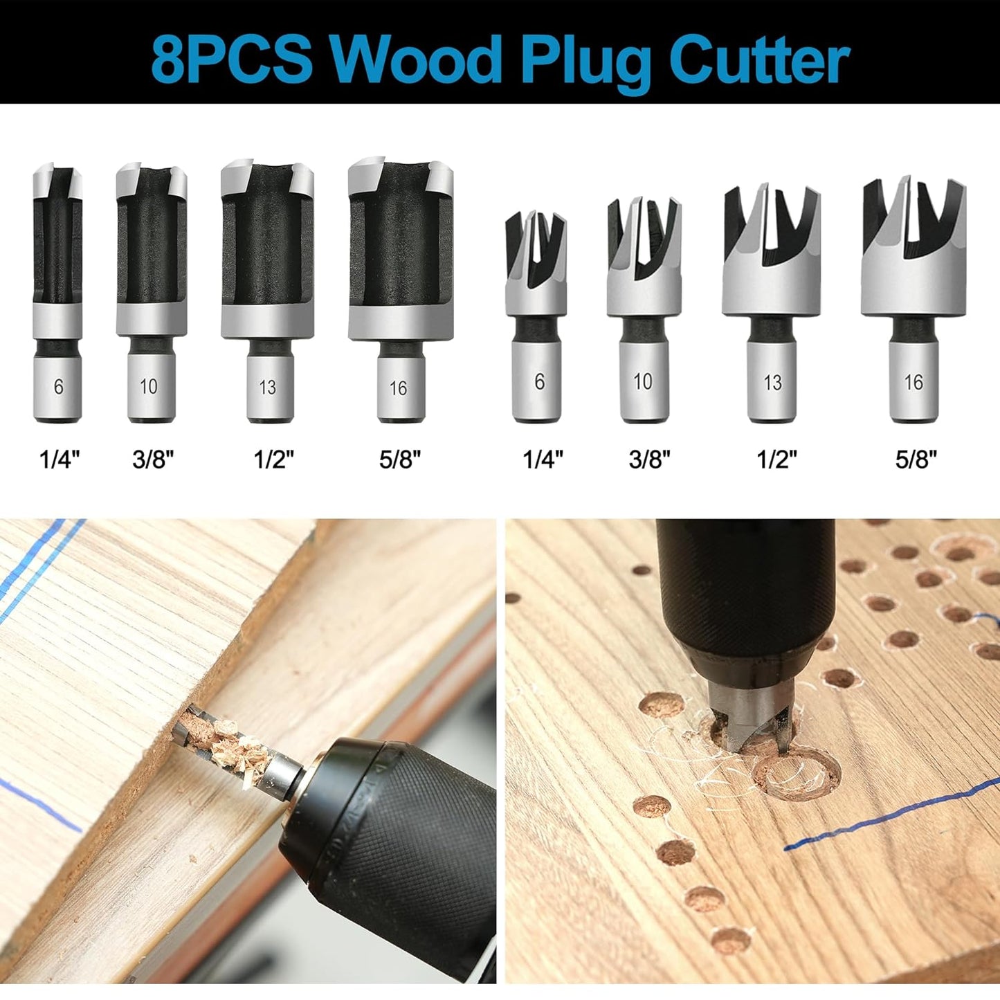 28-piece woodworking chamfering and drilling tool set - countersink drill bit, step drill bit set, etc.