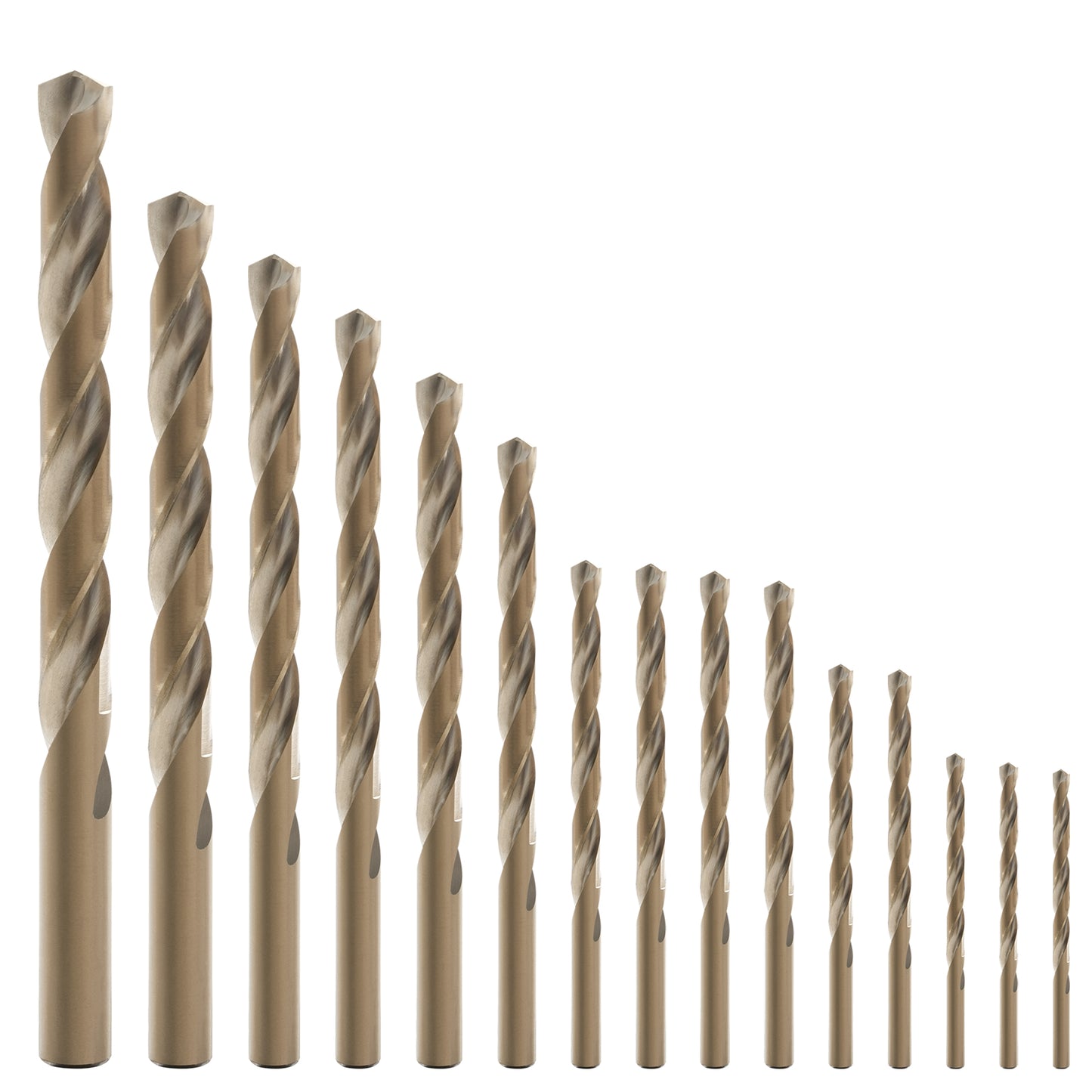 15Pcs Cobalt Drill Bit Set, M35 HSS, 135 Degree Tip, Twist Jobber Length Drill Bit Kit for Hardened Metal, Cast Iron, Stainless Steel, Plastic and Wood, with Indexed Storage Case 1/16"-3/8"