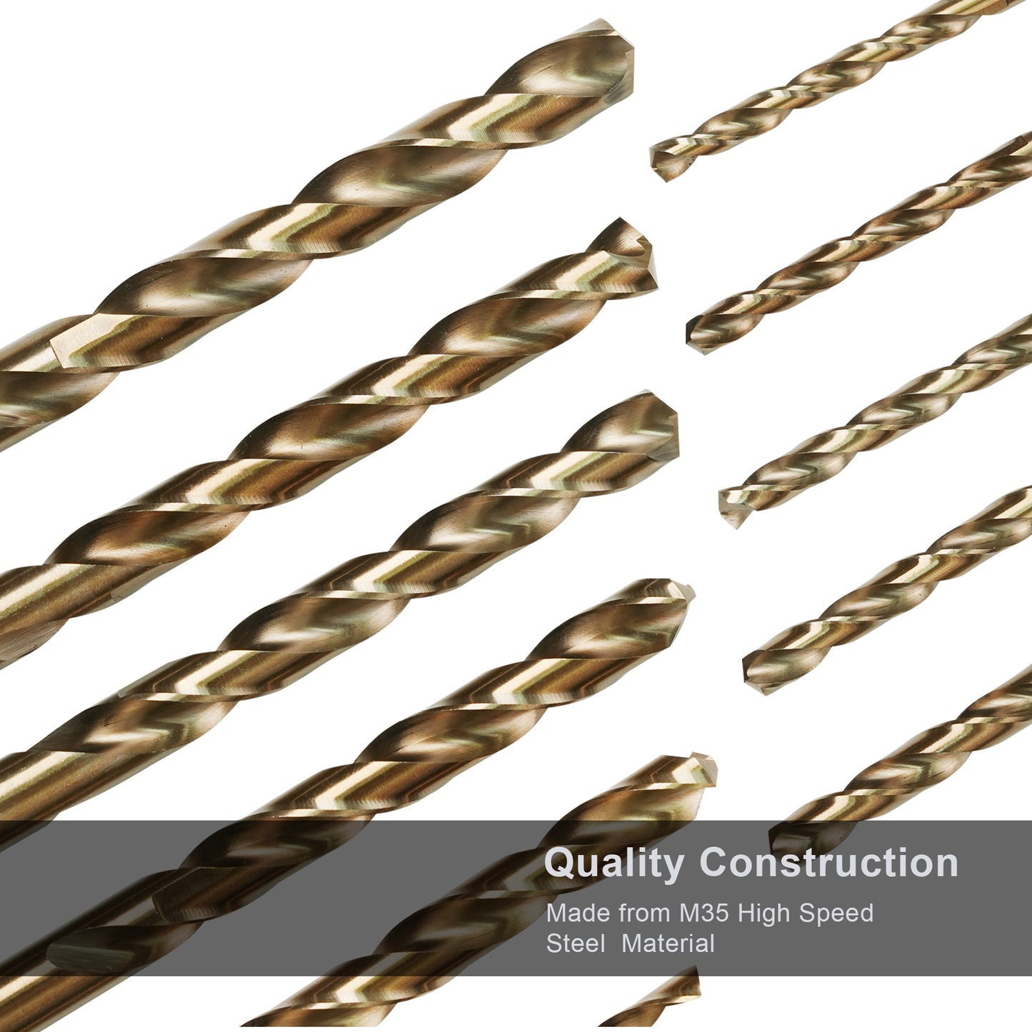 115pcs HSS M35 fully ground roasted yellow diamond, 135 degree double back angle, regular engraving 1/16"~1/2"