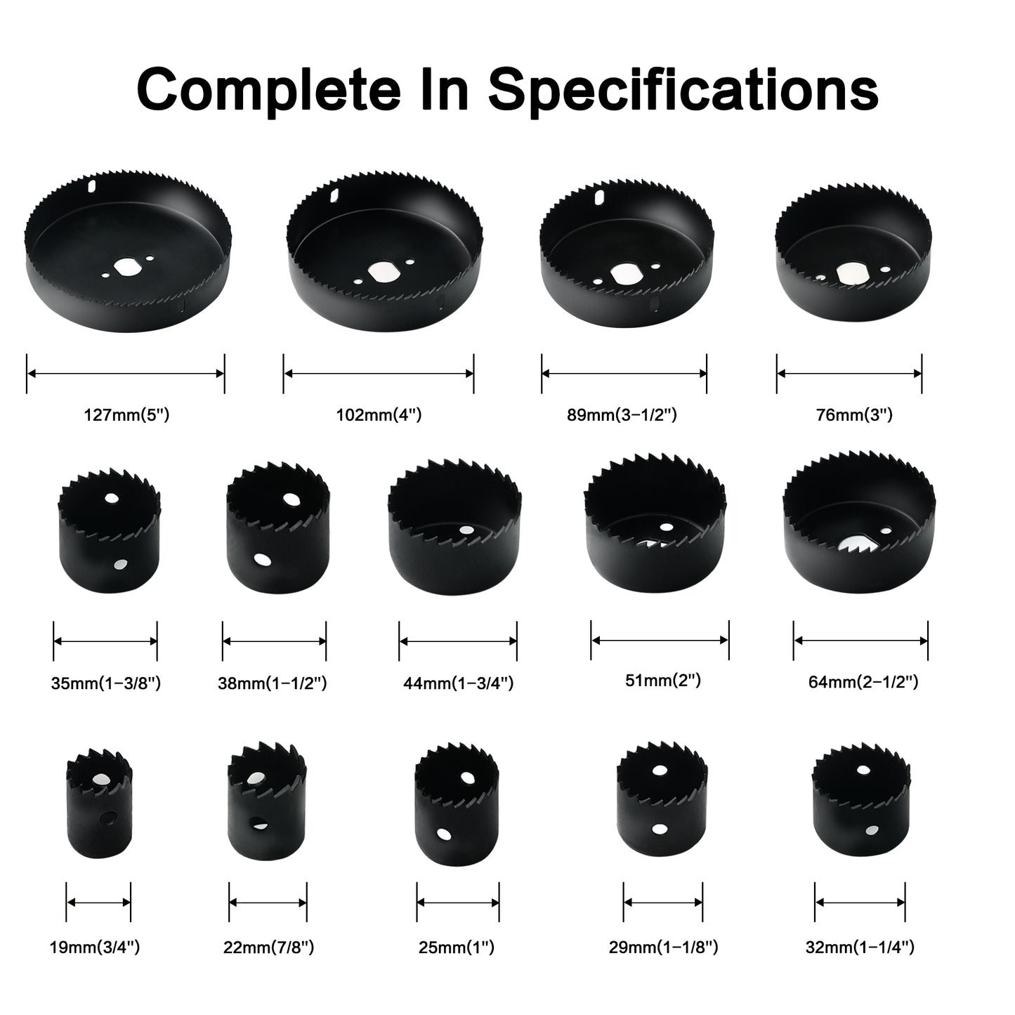 16PC carbon steel hole opener for drilling metal and wood easily