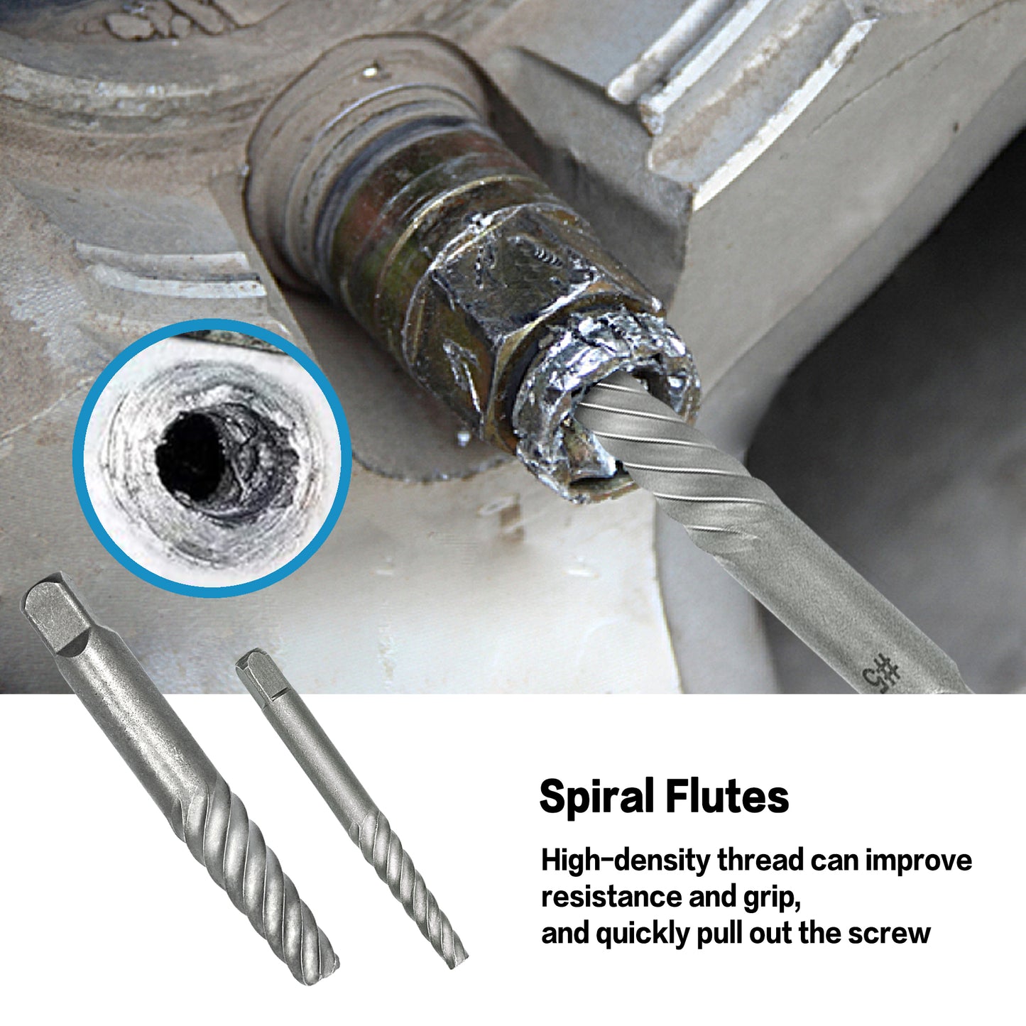 35-Piece Helical Screw Puller Bolt Puller Kit, Easy Removal Kit with Left Hand Drill Bit Multi-spline Puller for Stripping Damaged