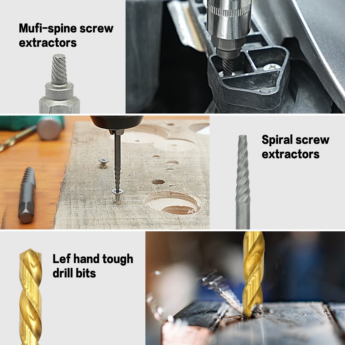 35-Piece Helical Screw Puller Bolt Puller Kit, Easy Removal Kit with Left Hand Drill Bit Multi-spline Puller for Stripping Damaged