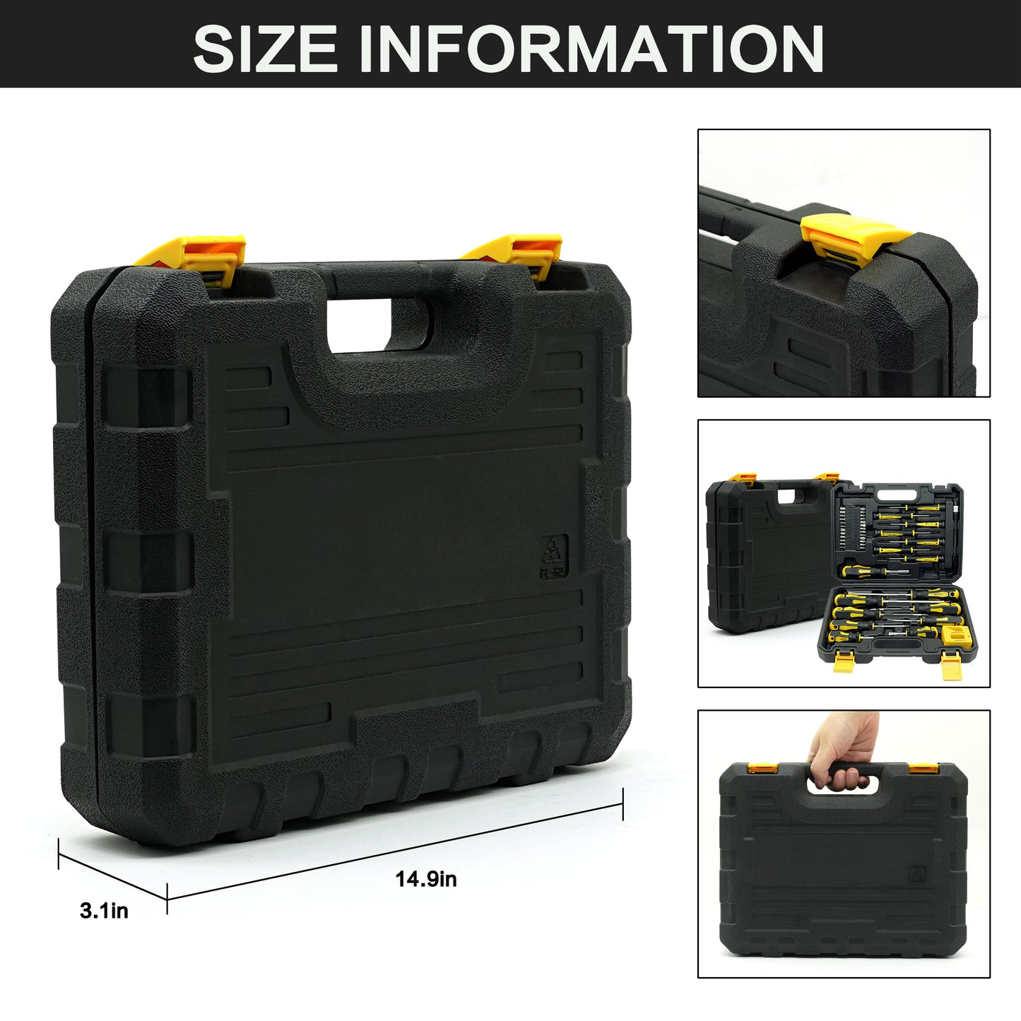 43pcs Magnetic Screwdriver Set, Including Slotted, Phillips, Hexagonal, Pozidriv, Magnetizer