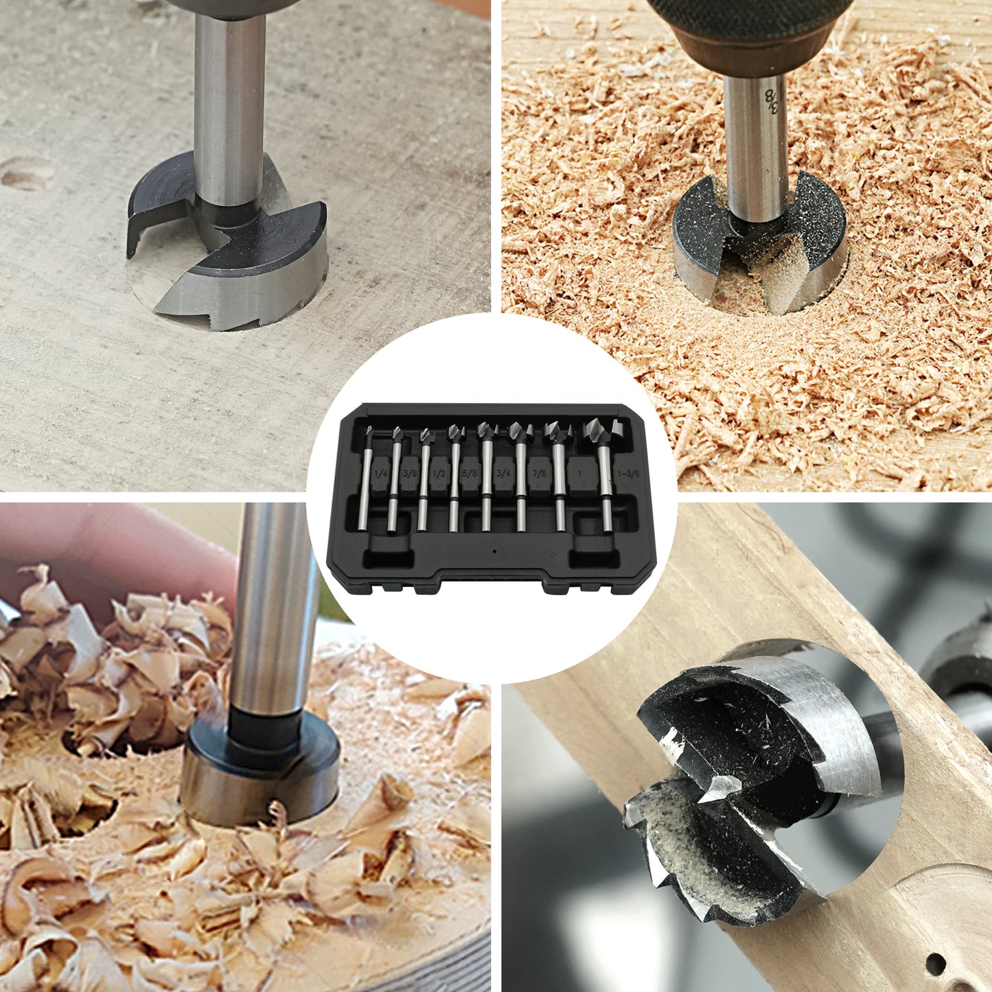 Industrial grade woodworking flat-winged armor 8-piece English full size (1/4"-1-3/8")