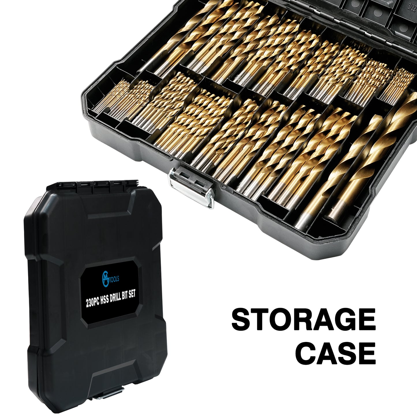 230-piece set, 135° double back angle, clean edge titanium drill