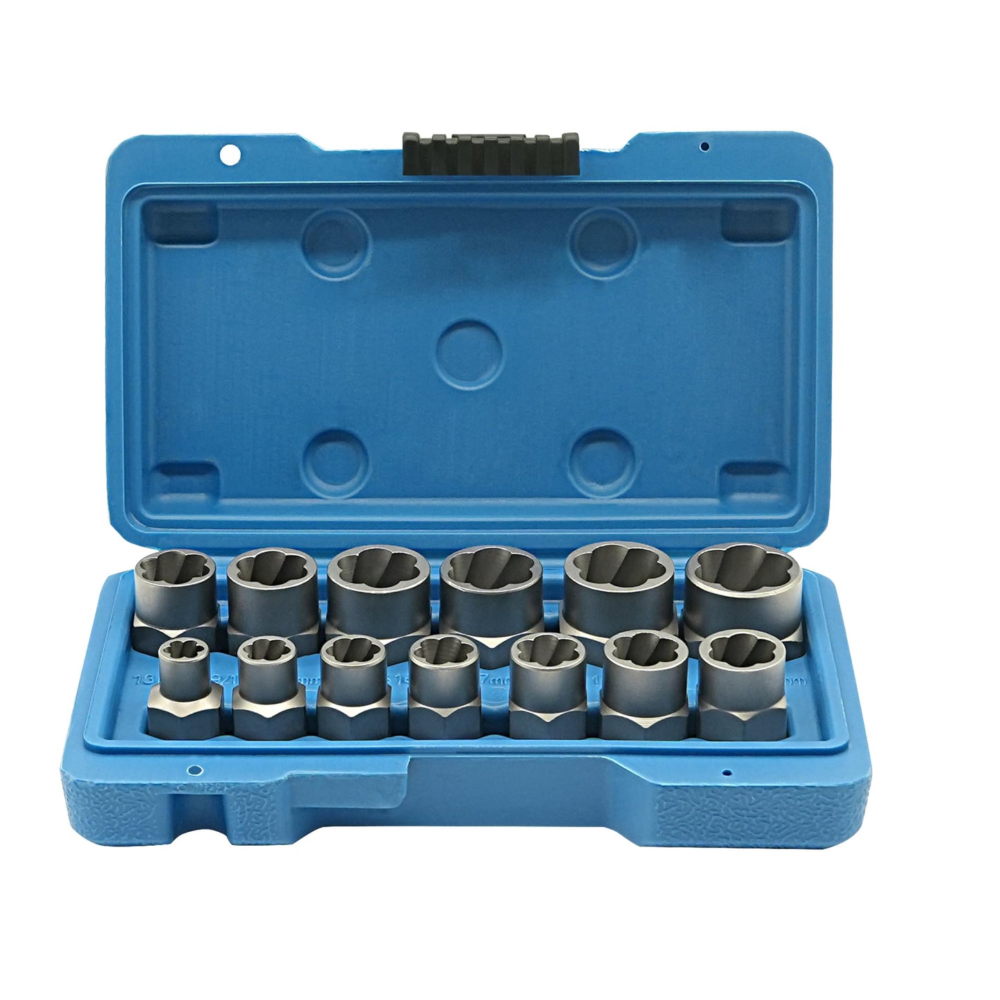 13 Piece Screw Extractor Set, Easy-Out Bolt Extractor Kit with Bottom 3/8" Drive, Multi-Spline Extractor