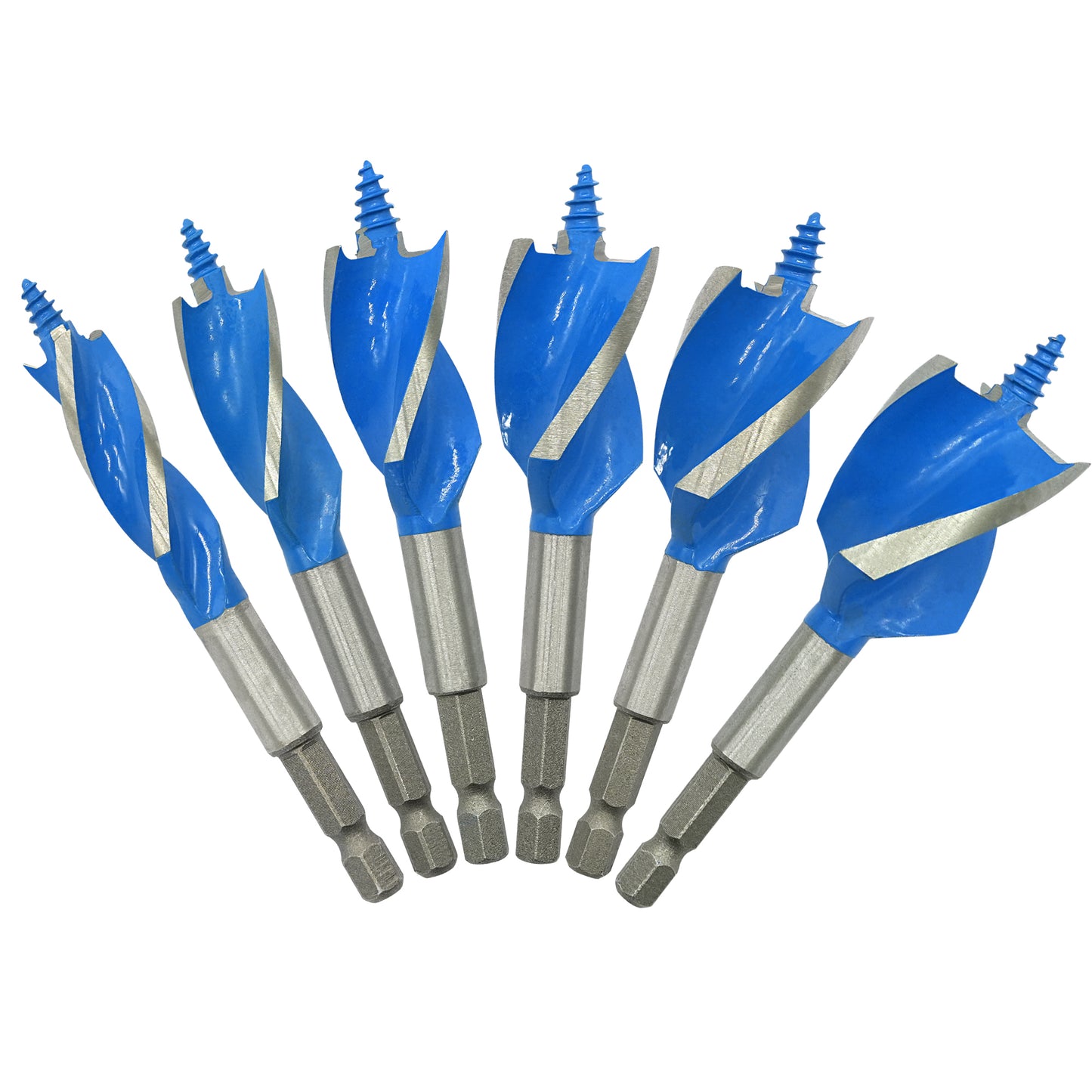 6-Piece Impact Drill Bit Set, 1/2", 5/8", 3/4", 7/8", 1", and 1-1/8" Sizes, with Hex Shank Quick Change