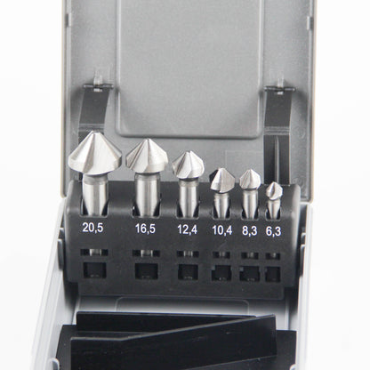 6-piece chamfer/deburring tool set | Carbide tip | For metal/wood/plastic/PVC pipe