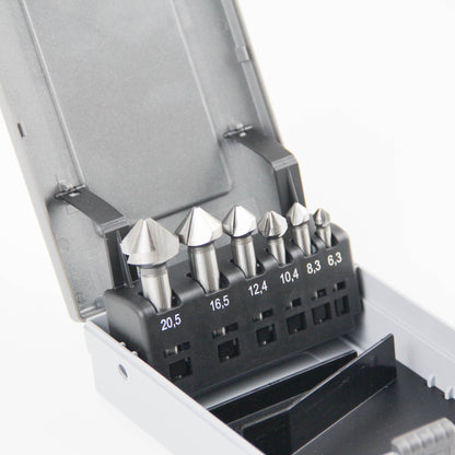 6-piece chamfer/deburring tool set | Carbide tip | For metal/wood/plastic/PVC pipe