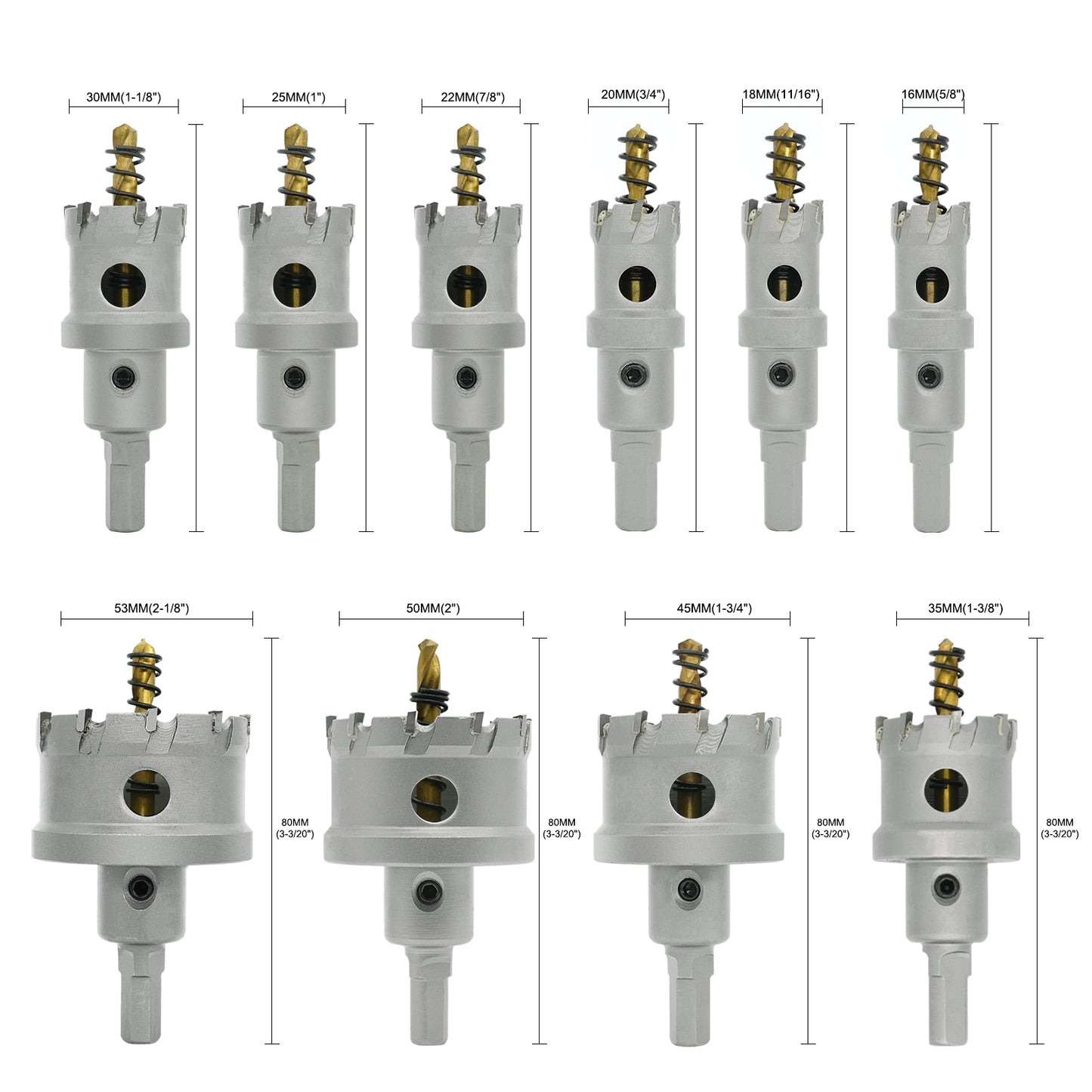 10-TCT professional hole opener, easy drilling of metal and wood boards, smooth edges and no burrs