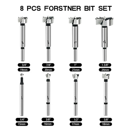Industrial grade woodworking flat-winged armor 8-piece  English full size (1/4"-1-3/8")
