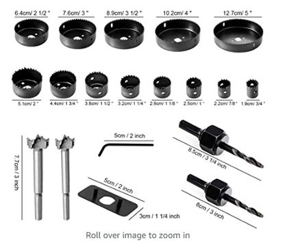 16PC carbon steel hole opener for drilling metal and wood easily