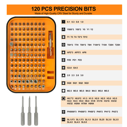 130 in 1 Electronic Magnetic Screwdriver Set with 120 Bits Repair Tool Kit for Computer