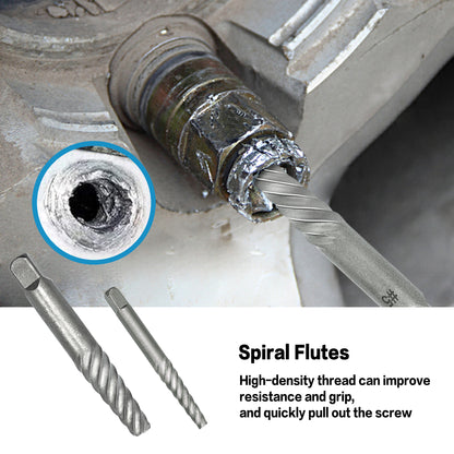 35-Piece Helical Screw Puller Bolt Puller Kit, Easy Removal Kit with Left Hand Drill Bit Multi-spline Puller for Stripping Damaged