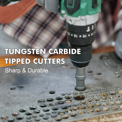 10-TCT professional hole opener, easy drilling of metal and wood boards, smooth edges and no burrs