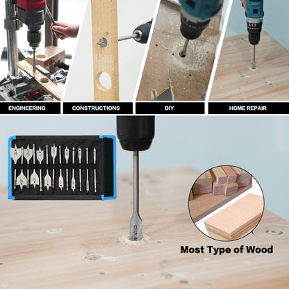 13-piece wood drill set, anti-splitting, smooth hole, precise positioning