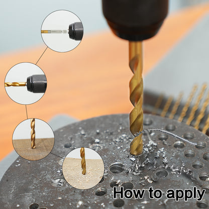 Hexagonal handle 30pcs 4241 clean edge titanium drill 135 degree double back angle