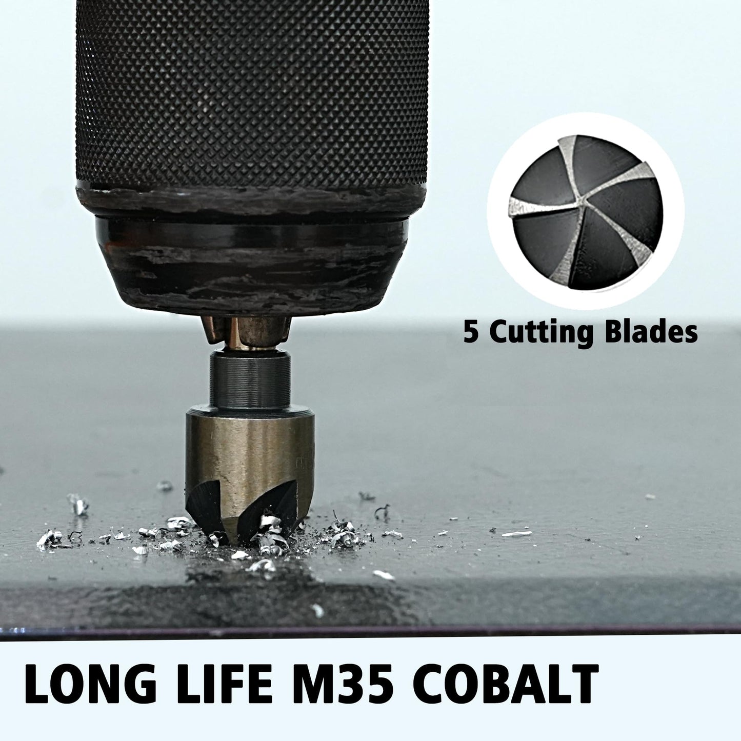 5Pcs Step Drill Bit & 5Pcs Countersink Drill Bit Set, Titanium Coated, 50 Sizes of Step Bit for Metal with Aluminum Case