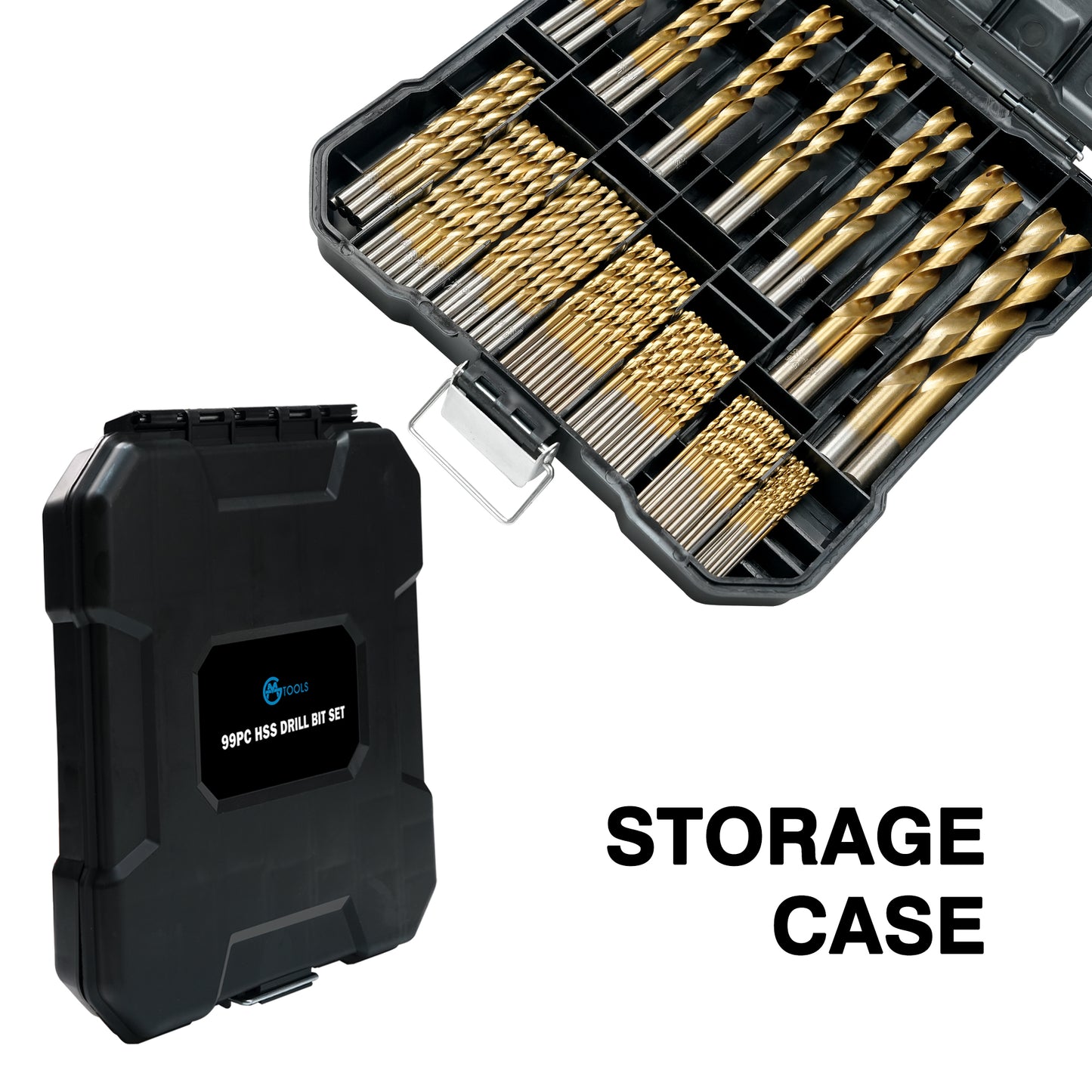 99pcs 135° double back angle, clean edge titanium drill bits