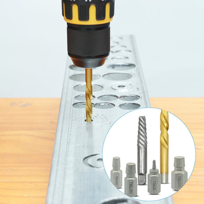 35-Piece Helical Screw Puller Bolt Puller Kit, Easy Removal Kit with Left Hand Drill Bit Multi-spline Puller for Stripping Damaged