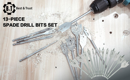 13-piece wood drill set, anti-splitting, smooth hole, precise positioning