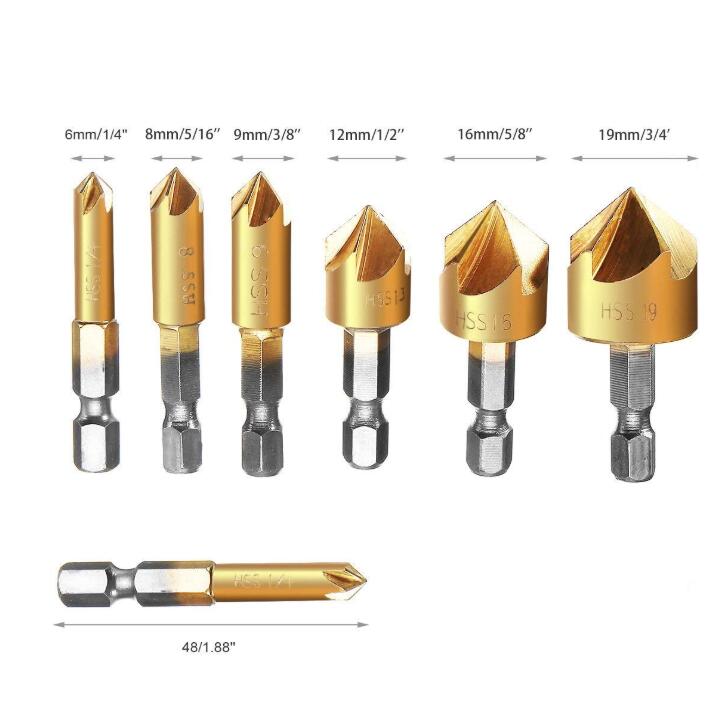6PC Chamfering Tool Set | Carbide Deburring Tool  For Plumbers/Technicians