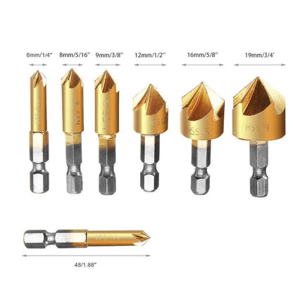 6PC Chamfering Tool Set | Carbide Deburring Tool  For Plumbers/Technicians